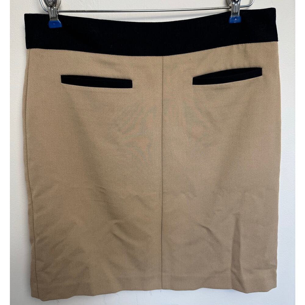 Y2K Beige Stretch Neutral Classic Slim Fit Straight Pencil Womens Skirt Size 8